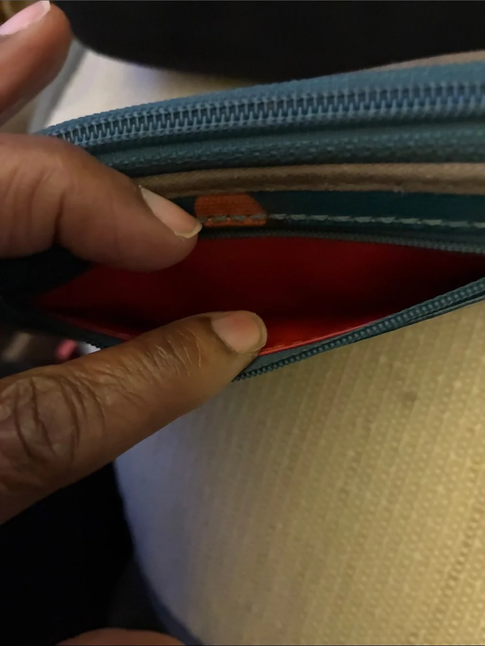 Fossil Teal Polka Dot Wristlet Wallet with Key Ring-Coated Canvas